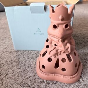 PartyLite Frog Princess Terracotta Candle Holder Retired P7742